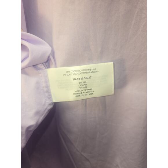 Haggar Dress Shirt Mens Size 18- 18.5 36/37 Purple Long Sleeve Collared - Picture 8 of 9